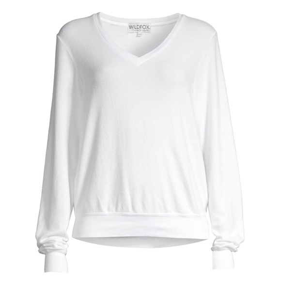 Wildfox Tops - WILDFOX • Baggy Beach V-Neck Top in Clean White